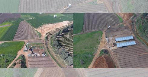 מימין: לפני ואחרי ההריסה | צילום: תנועת רגבים